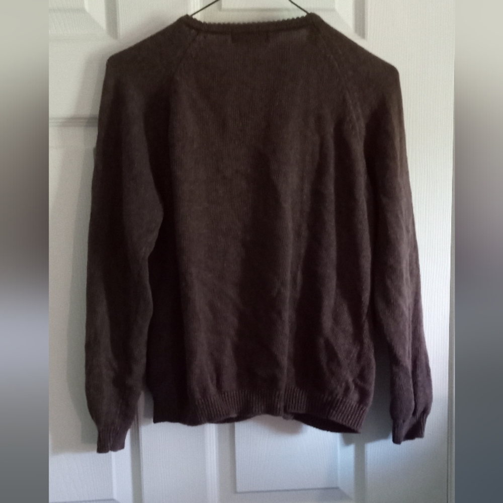 TIARA International Rich Brown Beads Embroidery Velvet Facing Cardigan-Size: M - Picture 13 of 15